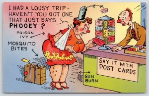 Say it With Postcards Shop~Have One That Says PHOOEY?~Sunburned Lady Bit~1950s