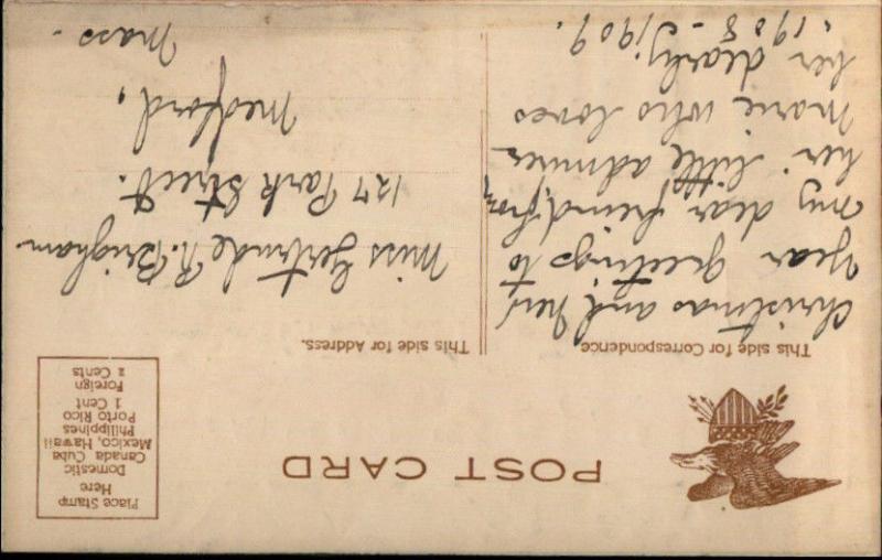 Merry Christmas - Ambossed Airbrushed Greeting c1910 Postcard