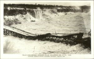 Niagara Falls Bridge Collapse 1938 Real Photo Postcard
