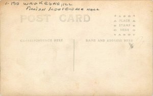 Postcard RPPC c-1910 Waukegan Illinois Finnish Independence Hall 23-13856