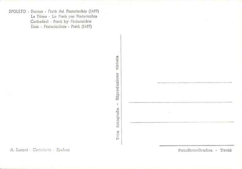 Italy Italia SPOLETO Duomo - The Dom Pieta by Pinturicchio