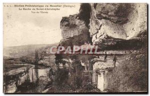 Old Postcard Stattion prehistoric Moustier The Saint Christophe rock View of ...