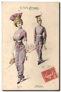Old Postcard Fantasy Illustrator Fashion comparative Lancer Militaria