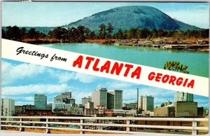 Postcard PANORAMIC SCENE Atlanta Georgia GA AO8951