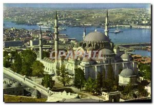 Modern Postcard The Mosque of Suleiman the Magnificent and the Golden Horn Is...