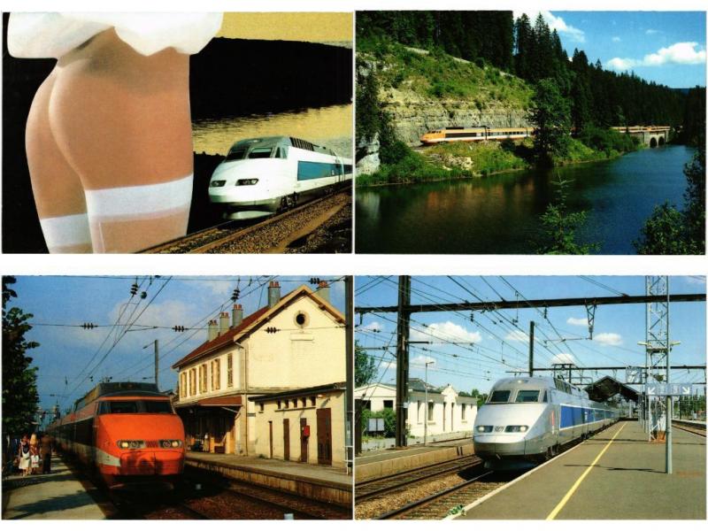 TGV TRAIN TRANSPORT RAILWAY CHEMIN DE FER  FRANCE 90 CPM