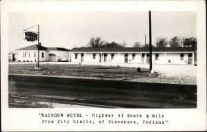 Vincennes IN Rainbow Motel HWY 41 South Real Photo Postcard