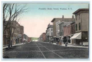 1909 Franklin Main Street Resta Oyste Store Front Watkins New York NY Postcard 