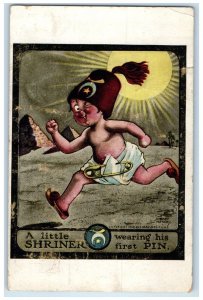 1910 Little Boy First Pin Shriner Masonic Rochester New York NY Antique Postcard