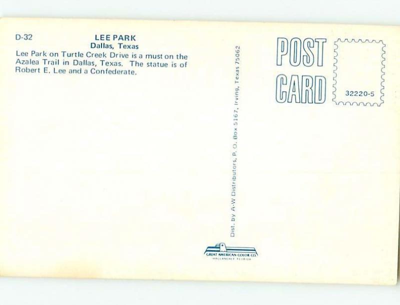 Pre-1980 BOTANICAL SCENE Dallas Texas TX HJ6789