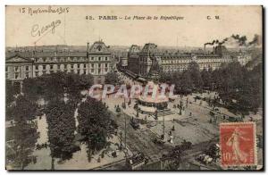 Paris Old Postcard Place de la Republique