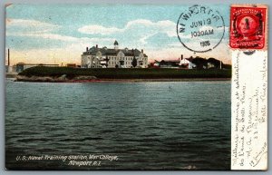 Postcard Newport RI c1905 U.S. Naval Training Station War College Duplex Cancel