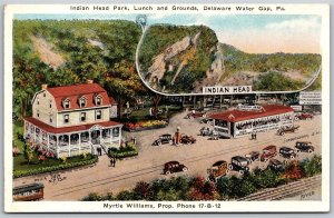 Vtg Delaware Water Gap PA Indian Head Park Lunch & Grounds 1920s View Postcard