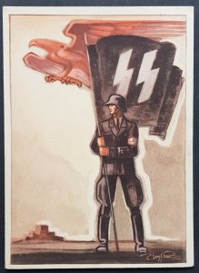 GERMANY THIRD 3rd REICH ORIGINAL PROPAGANDA CARD DAY OF THE SS SECURITY POLICE