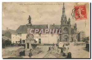 Old Postcard Sainte Anne d'Auray Fountain and the Basilica