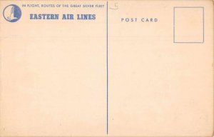 Eastern Air Lines Travel Map Advertising Vintage Postcard AA10551