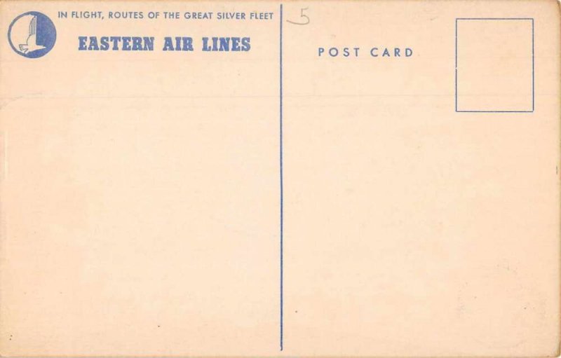 Eastern Air Lines Travel Map Advertising Vintage Postcard AA10551