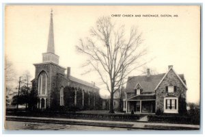c1910's Christ Church & Parsonage Building Cross Tower Easton Maryland Postcard