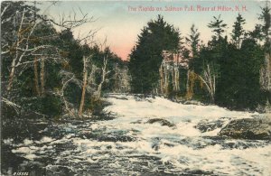 Postcard C1910 New Hampshire Milton Rapids & Salmon River hand colored NH24-3025