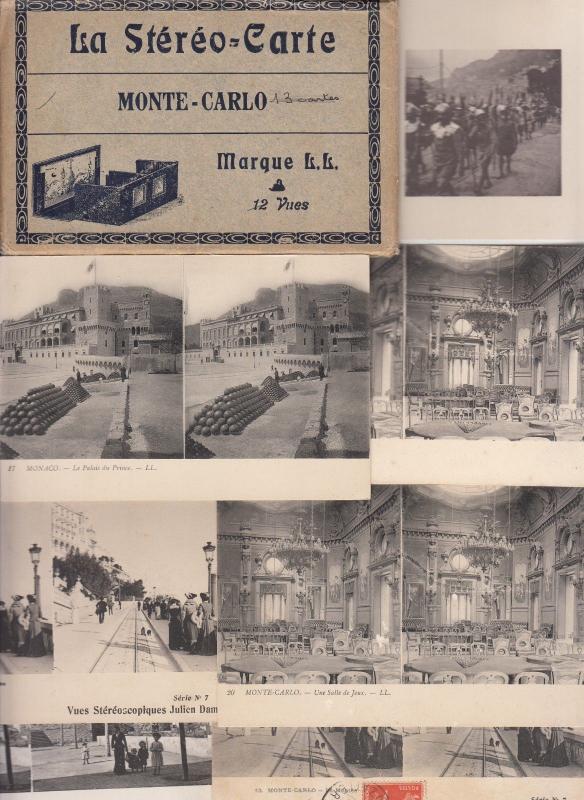 Lot 27 early stereo views all MONACO Casino Monte Carlo stereographic views 