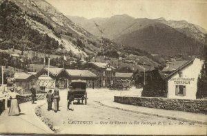 france, CAUTERETS, Gare du Chemin de Fer Electrique (1918) A.E.F. Censor