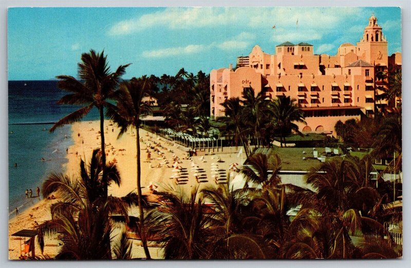 Waikiki Beach Royal Hawaiian Hotel Birdseye View HI Postcard D22