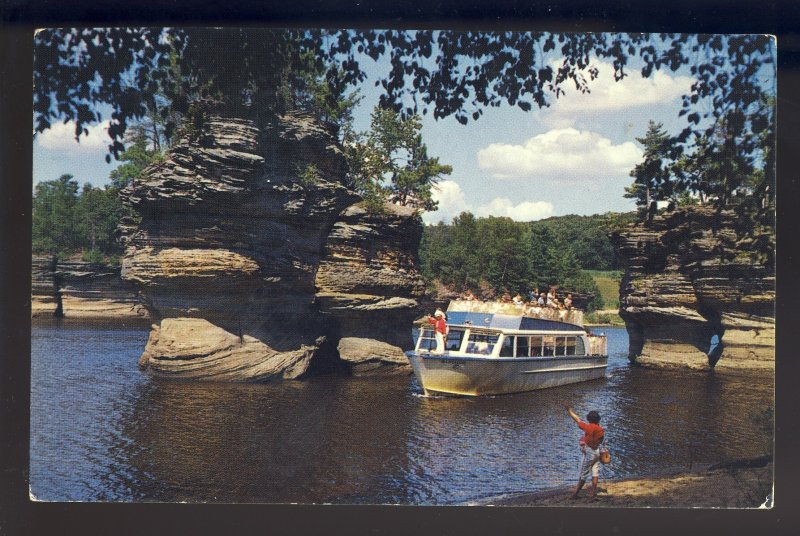 Wisconsin Dells, WI Postcard, The Sugar Bowl, Passenger Boat