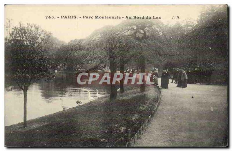 Paris - 14 - Montsouris Park - the edges of Lake Old Postcard