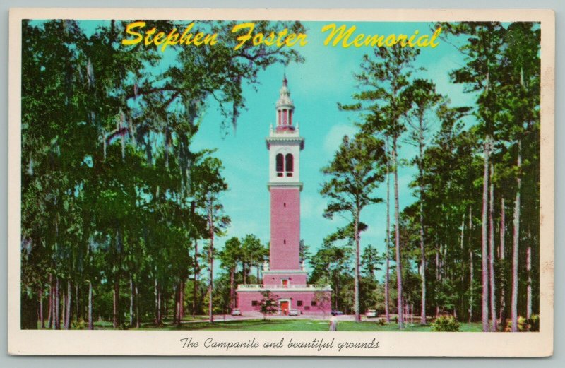 White Springs Florida~Stephen Foster Memorial Campanile~Vintage Postcard