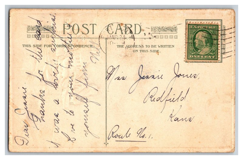 Vintage Embossed Postcard A Blessed And Holy Easter Day