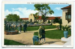 Hotel Agua Caliente Wishing Well Tijuana Mexico 1920s postcard