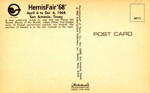 TX - San Antonio, 1968. HemisFair '68. Waterway in Plazas of the World