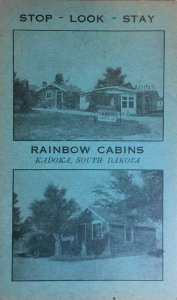 RAINBOW CABINS Kadoka, South Dakota Roadside c1940s Vintage Postcard