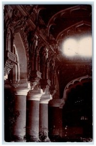 c1930 Old Temple Interior View Madurai India RPPC Unposted Postcard