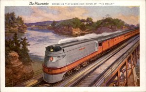 Wisconsin Dells Hiawatha Train #4 Milwaukee Rd Locomotive Vintage Postcard