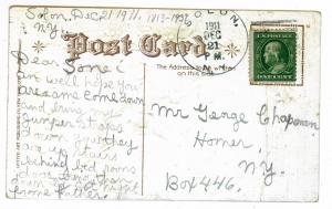 Solon to Homer, New York Merry Christmas Embossed 1911 Postcard