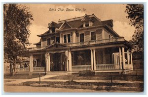 c1910 Elks Club Exterior  House Field Sioux City Iowa Vintage Antique Postcard