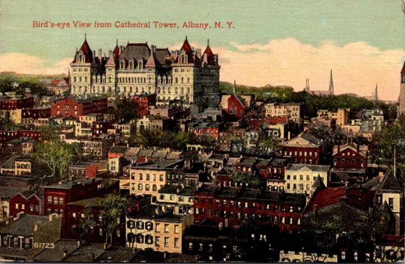 New York Albany Birds Eye View From Cathedral Tower