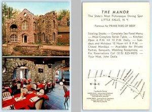 LITTLE FALLS, New York NY ~ Roadside THE MANOR Restaurant ~ John Dedla  Postcard
