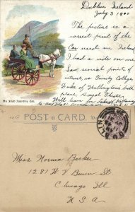 ireland, An Irish Jaunting Car (1900) Court Card Postcard