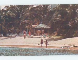 Pre-1980 CLUB CARIBEE BEACH BAR Hawksbill West Indies Antigua F5770