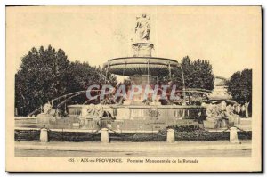 Old Postcard Aix en Provence Monumental Fountain Rotonde