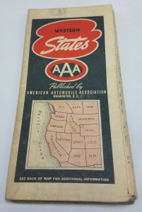 Lot of 3 1939 AAA Official Lithograph Road Maps: North Central, West & Northeast