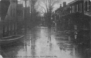 WATER IN MAIN STREET SOUTH FLOOD PORT DEPOSIT MARYLAND POSTCARD 1910