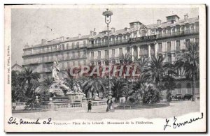 Old Postcard Toulon Place of Freedom Monument of the Federation