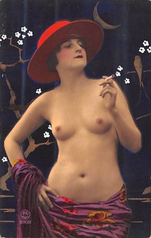 French Tinted Nude Postcard Non Postcard Backing Unused very light corner wear