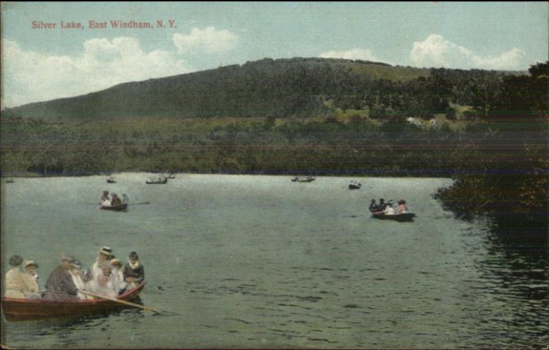 East Windham NY Boating Silver Lake c1910 Postcard