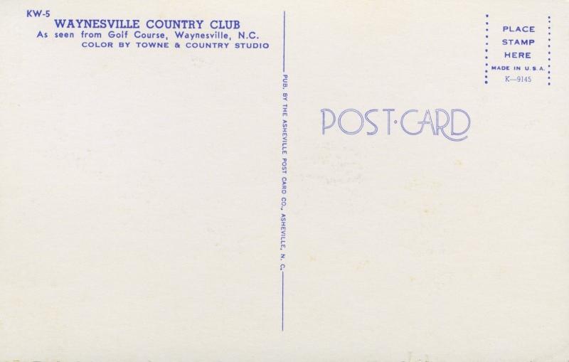 Waynesville Country Club NC North Carolina Golf Course Vintage Postcard D25