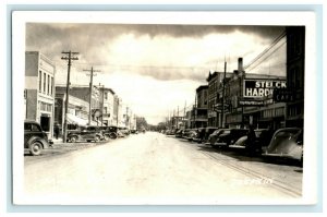 c1940's Dauphin Canada Main Street Manitoba Classic Cars RPPC Photo Postcard 