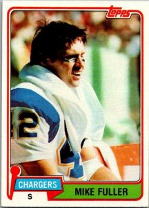 1981 Topps Football Card Mike Fuller San Diego Chargers sk60136